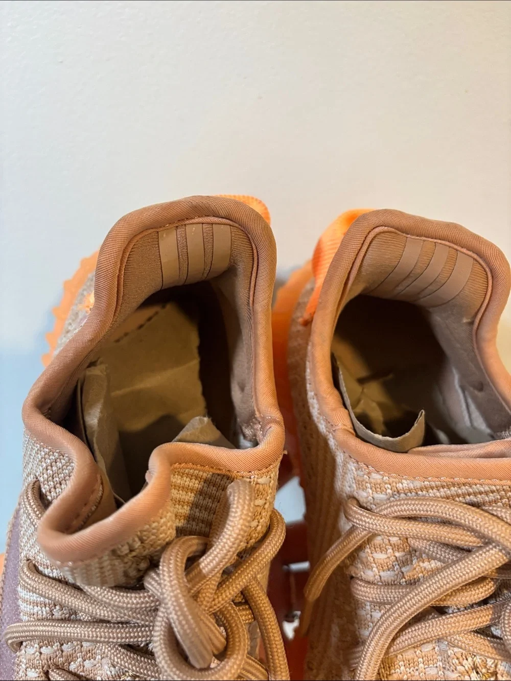 adidas Men's Knit Sneaker in Tan and Orange